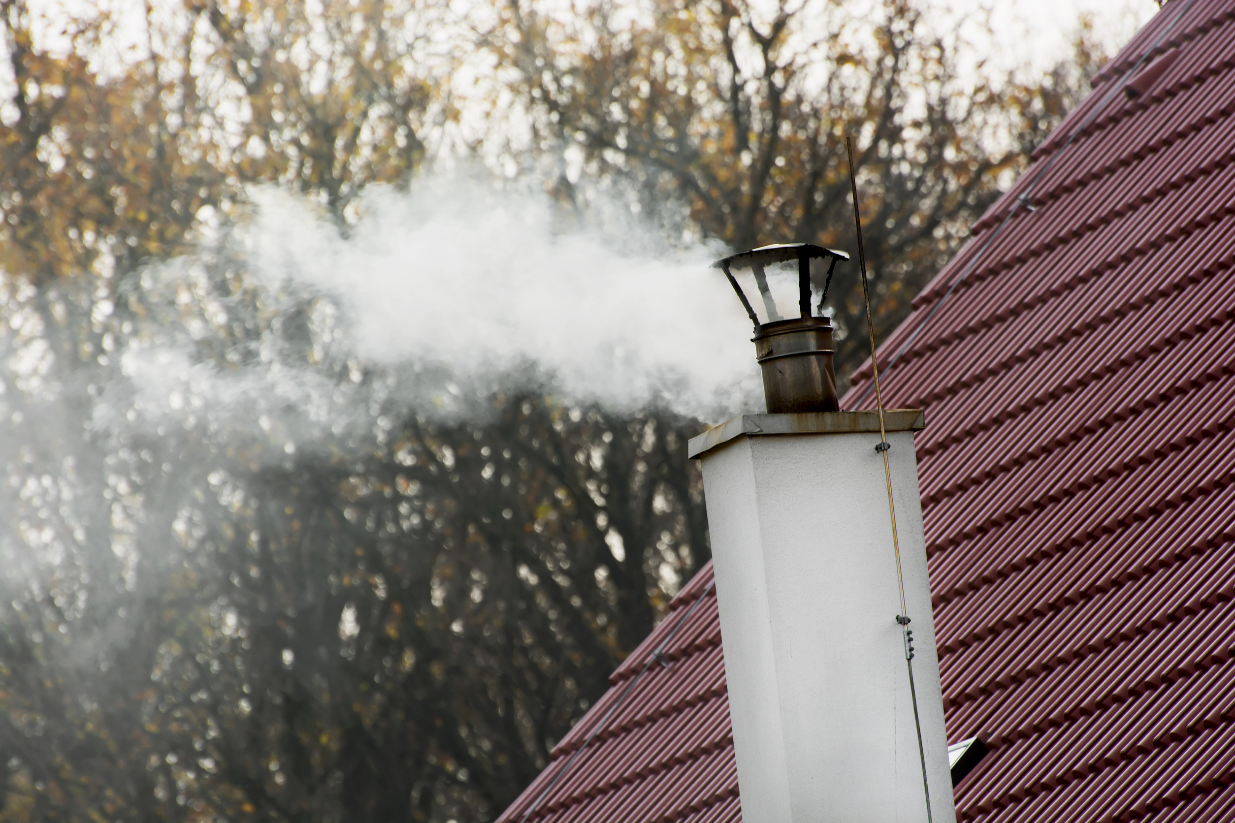 Chimney with smoke